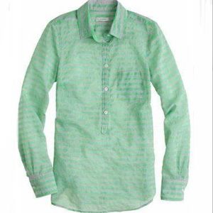 J. Crew Stripe Cotton Silk Popover Size 2